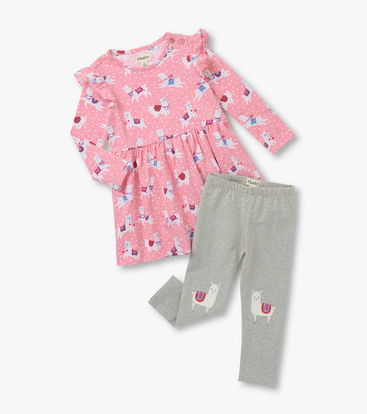 Robe à mancherons volantés et son legging – Danse d’alpagas