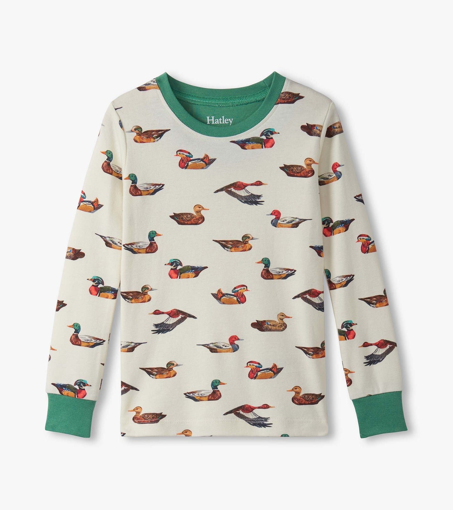 Pyjama en coton pour garçon – Leurres de canard sur fond crème