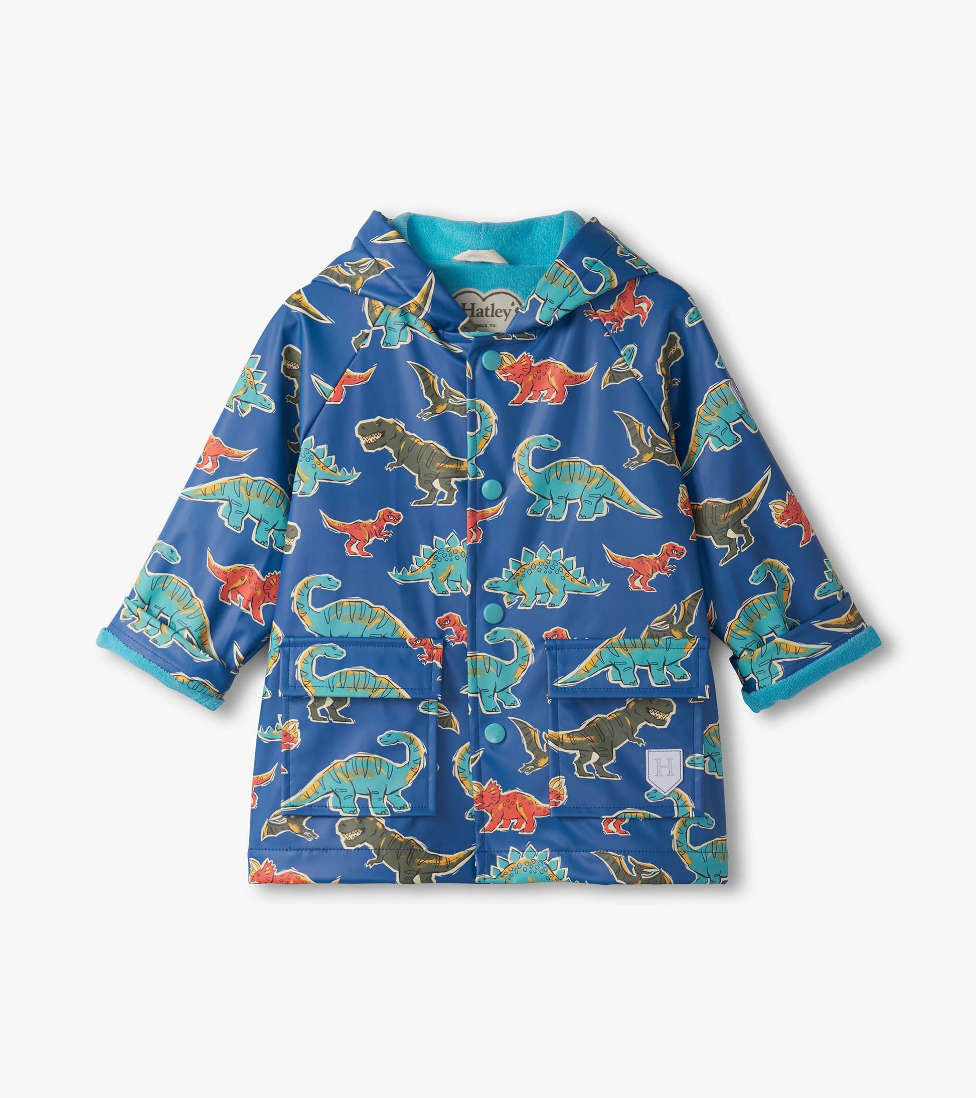 Baby Toddler Boys Dino Roar Button-Up Rain Jacket