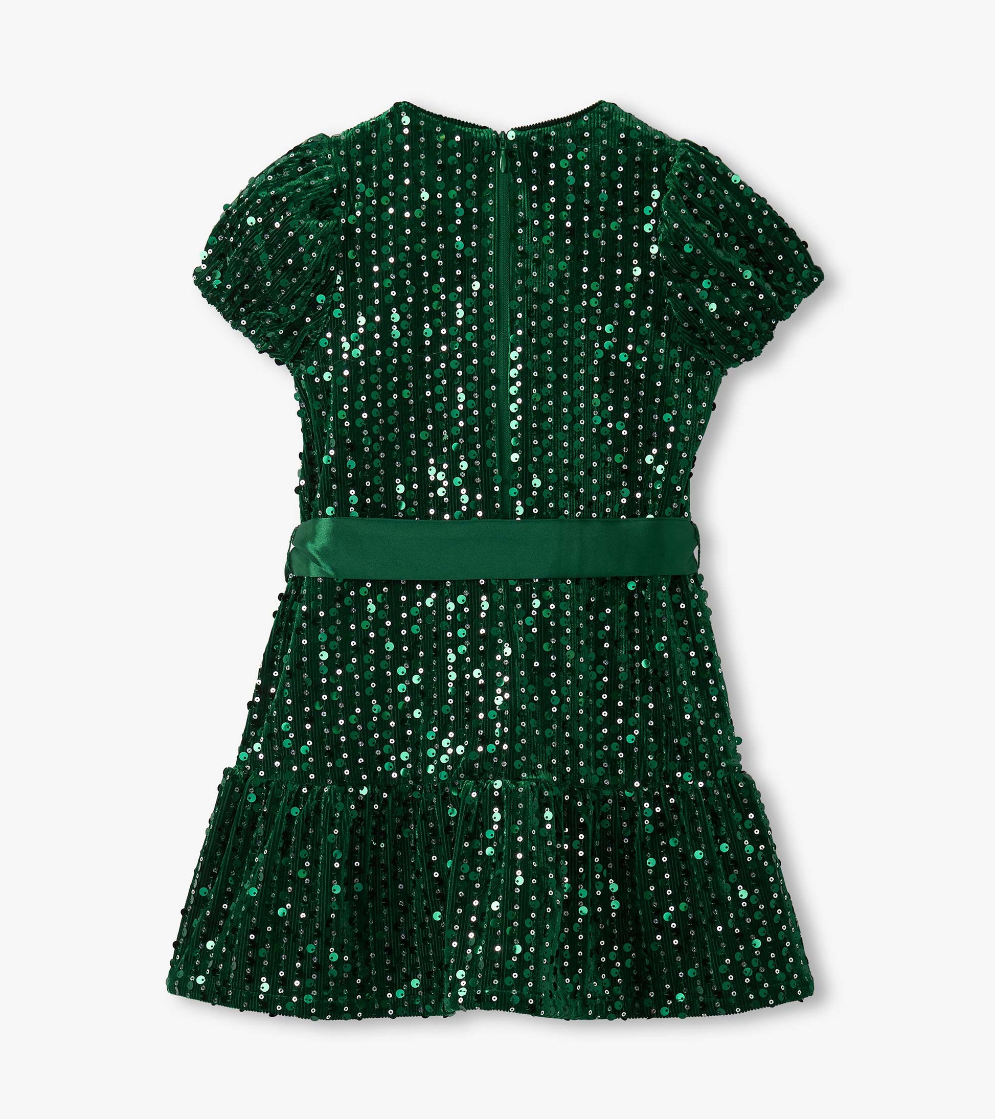 Girls Green Sequins Velvet Dress Girls Green Sequins Velvet Dress