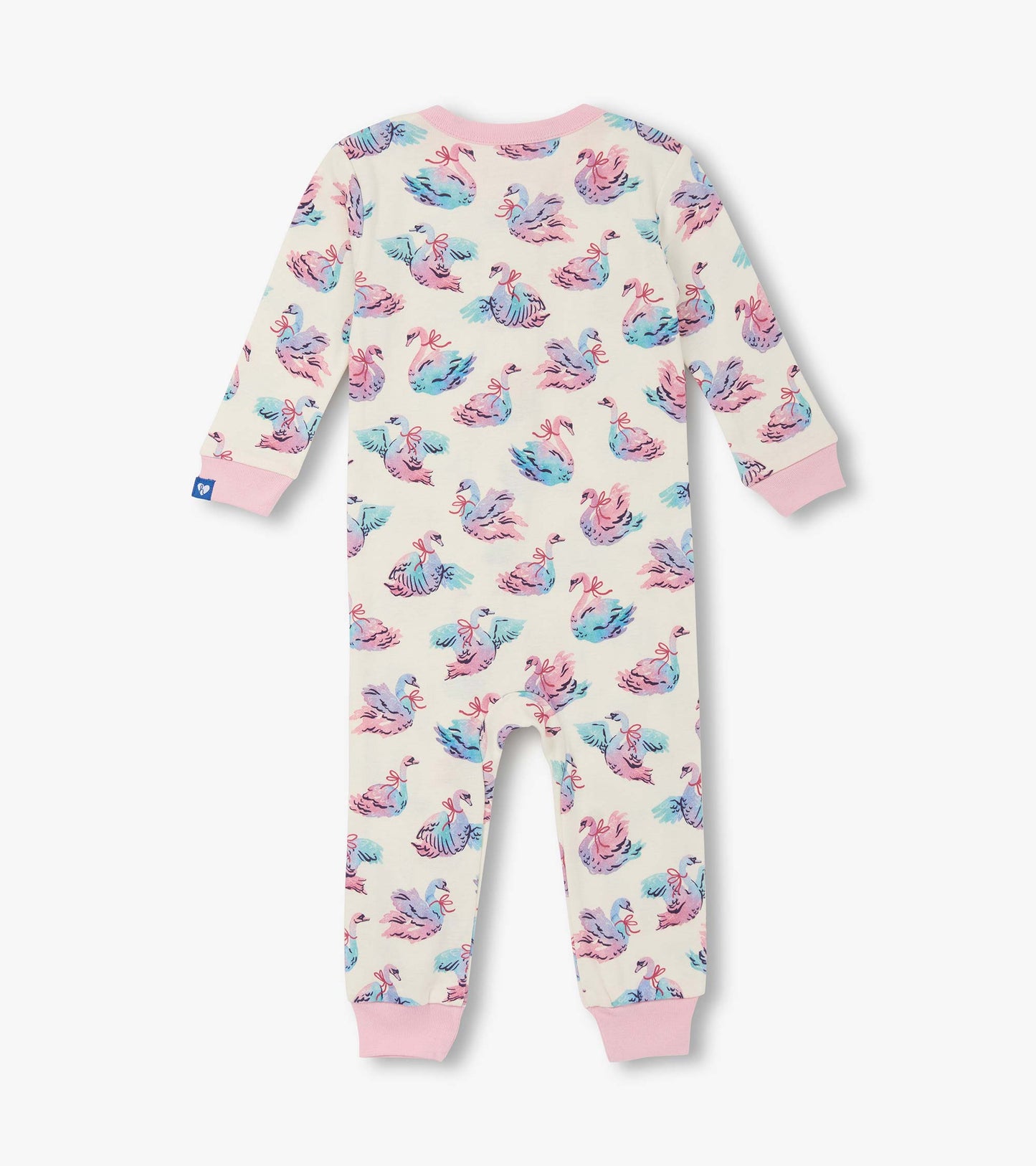 Baby Girls Elegant Swans Cotton Sleeper