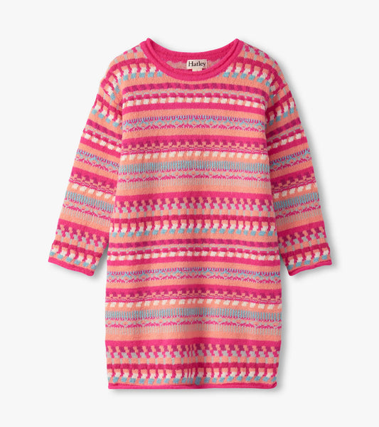 Girls Sunset Stripe Sweater Dress