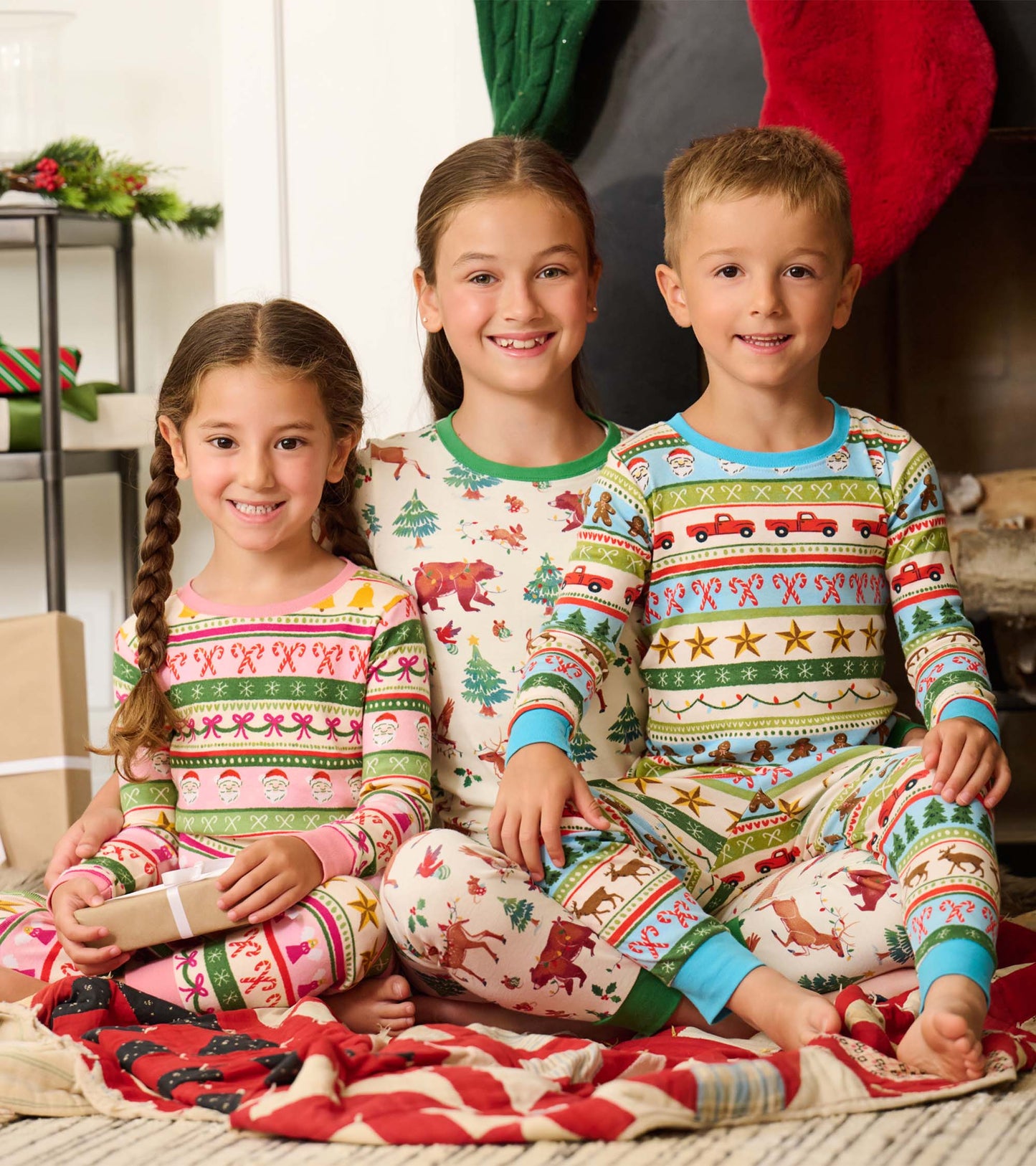 Boys Blue Fun Fair Isle Cotton Pajama Set