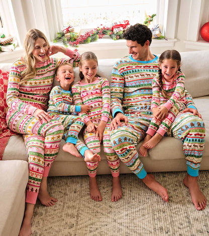 Men's Blue Fun Fair Isle Cotton Pajama Set