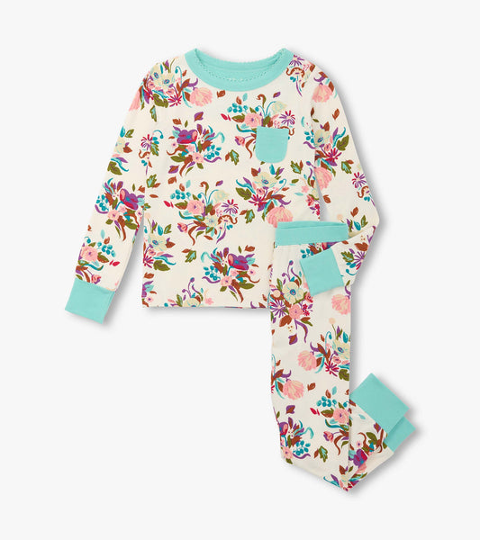 Girls Fall Floral Bamboo Pajama Set