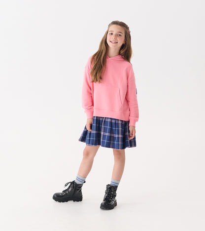 Robe-pull à capuchon en matières mixtes – Tartan BGBG