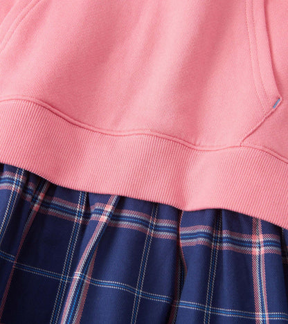 Robe-pull à capuchon en matières mixtes – Tartan BGBG