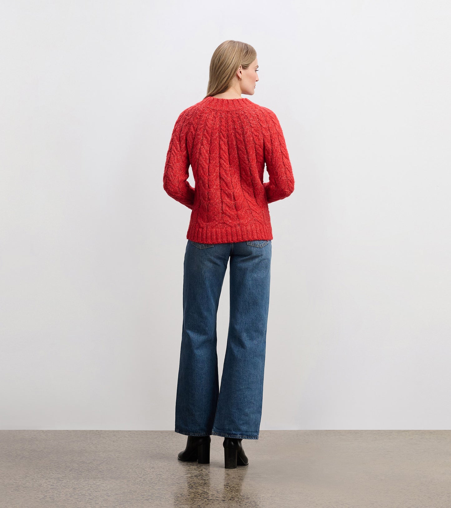 Dylan Cable Knit Sweater - Red