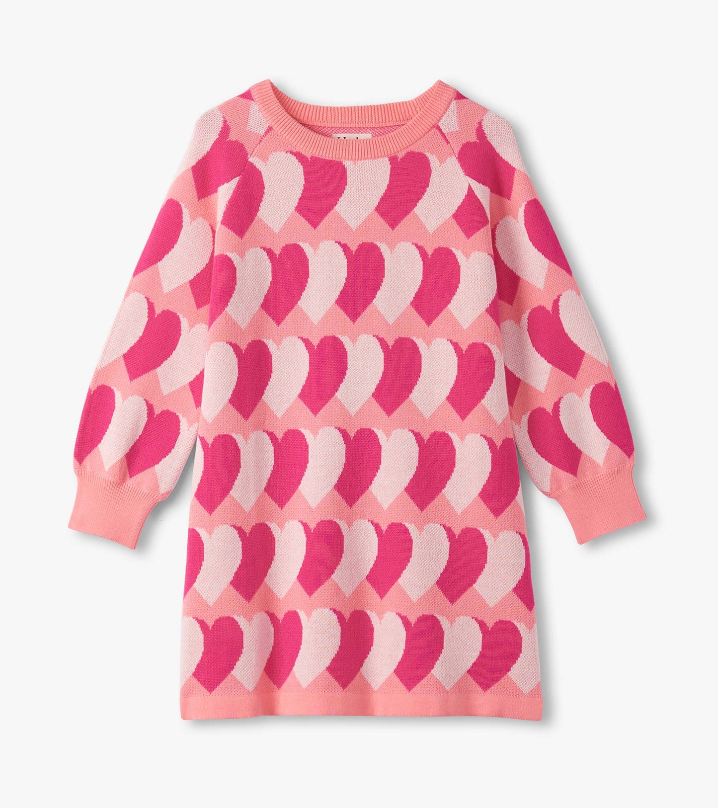 Girls Graphic Hearts Swing Sweater Dress