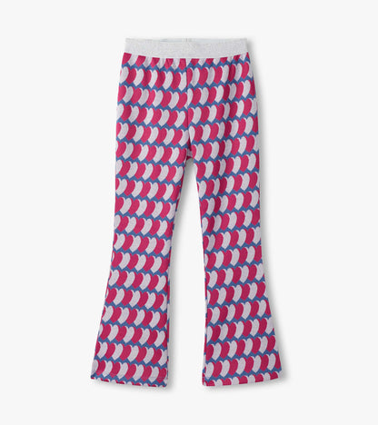 Girls Graphic Hearts Fun Waist Flare Pants