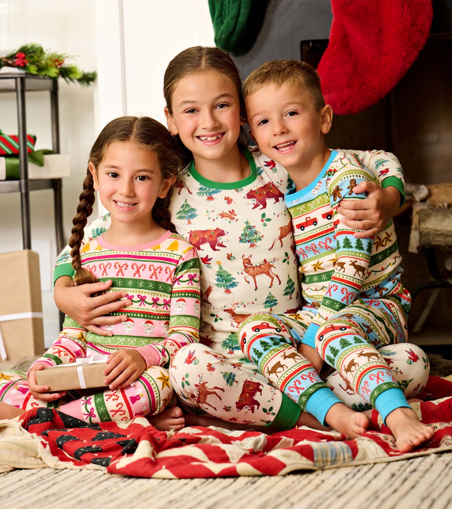 Boys Holiday Animals Cotton Pajama Set