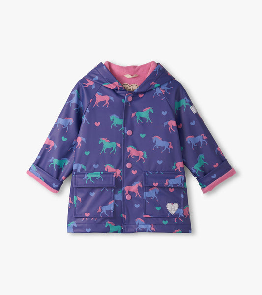 Imperméable orné de boutons pression – Cœurs et chevaux