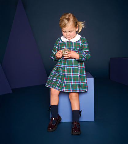 Baby & Toddler Girls Holiday Plaid Puff Sleeve Pinafore