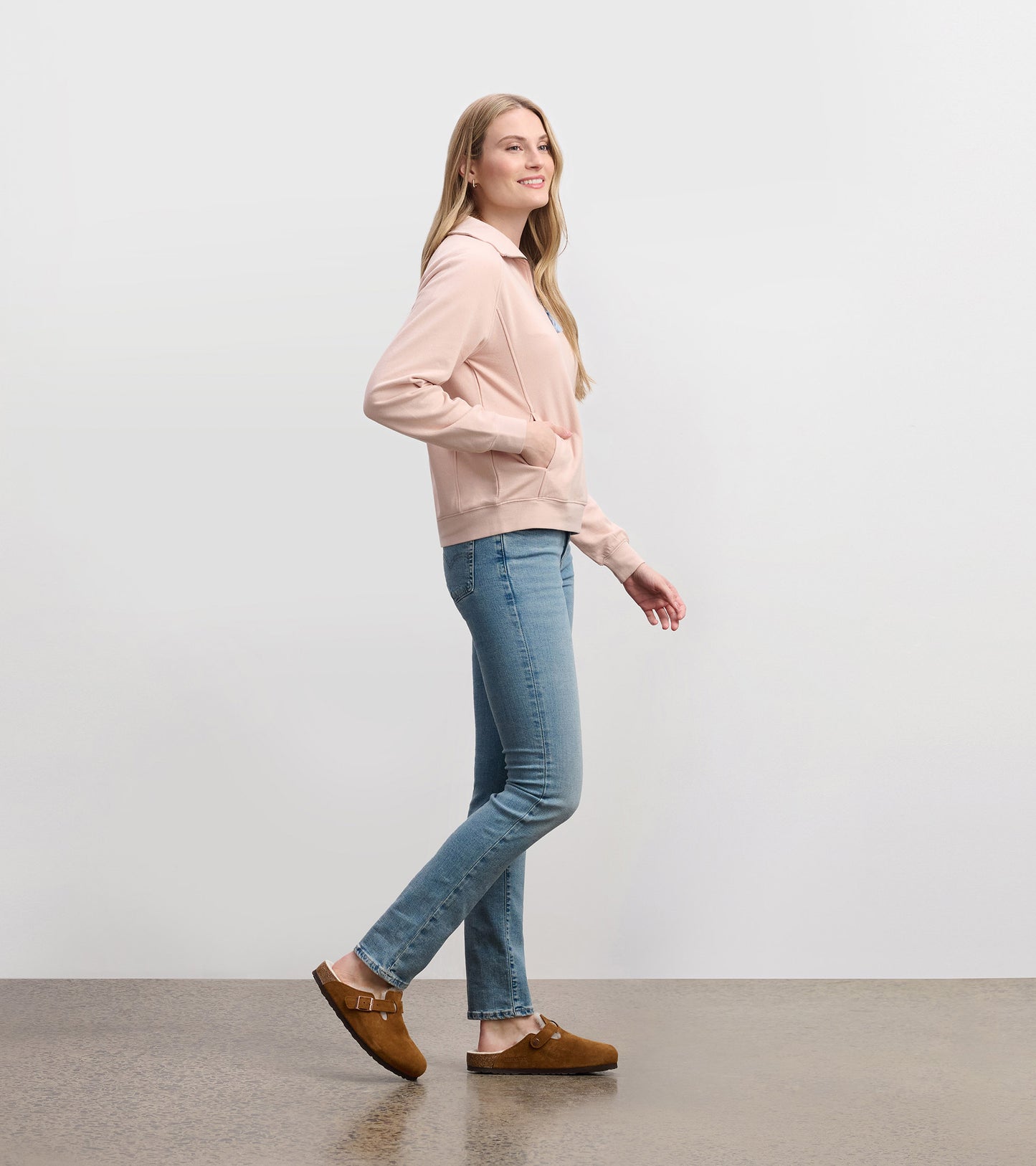 Mock Neck Pullover - Pink
