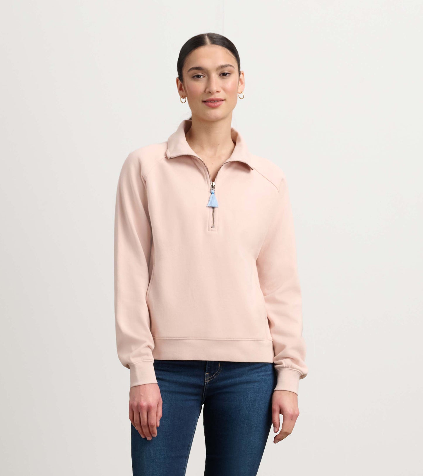 Mock Neck Pullover - Pink