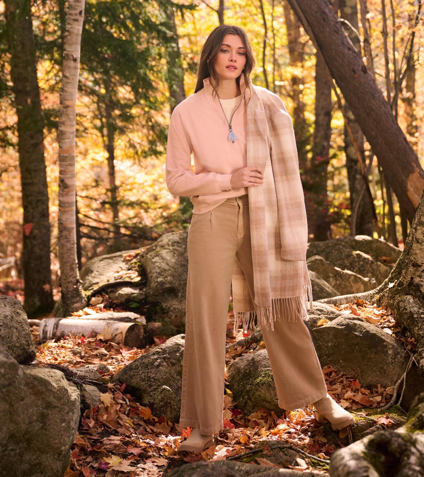 Mock Neck Pullover - Pink