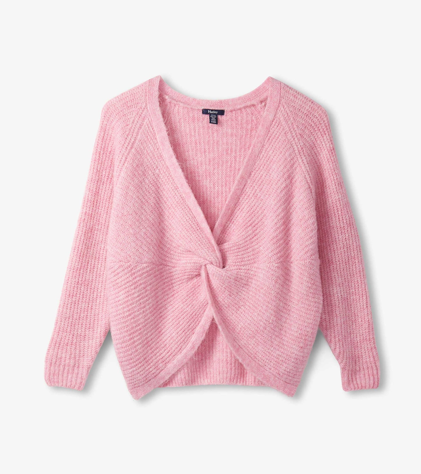 Pull à devant croisé pour femme – Rose pastel