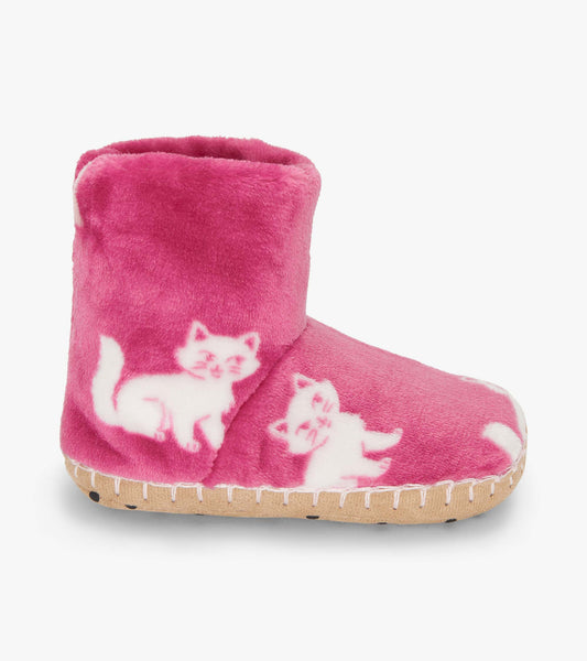 Girls Little Kitties Fuzzy Fleece Slippers