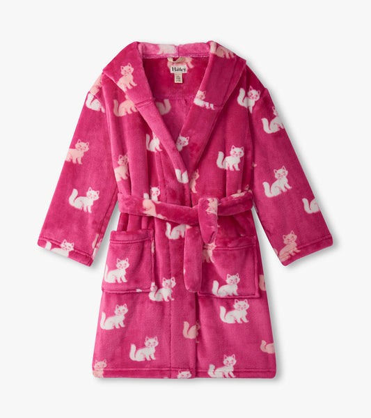 Girls Little Kitties Fuzzy Fleece Robe
