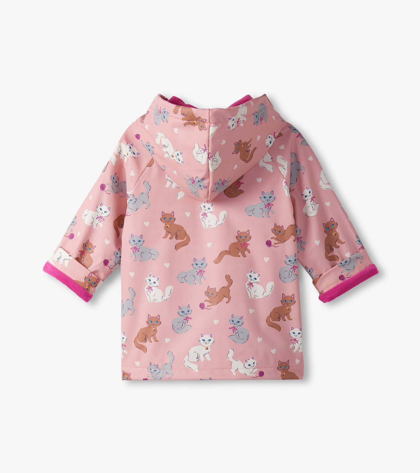 Baby & Toddler Girls Little Kitties Button-Up Rain Jacket