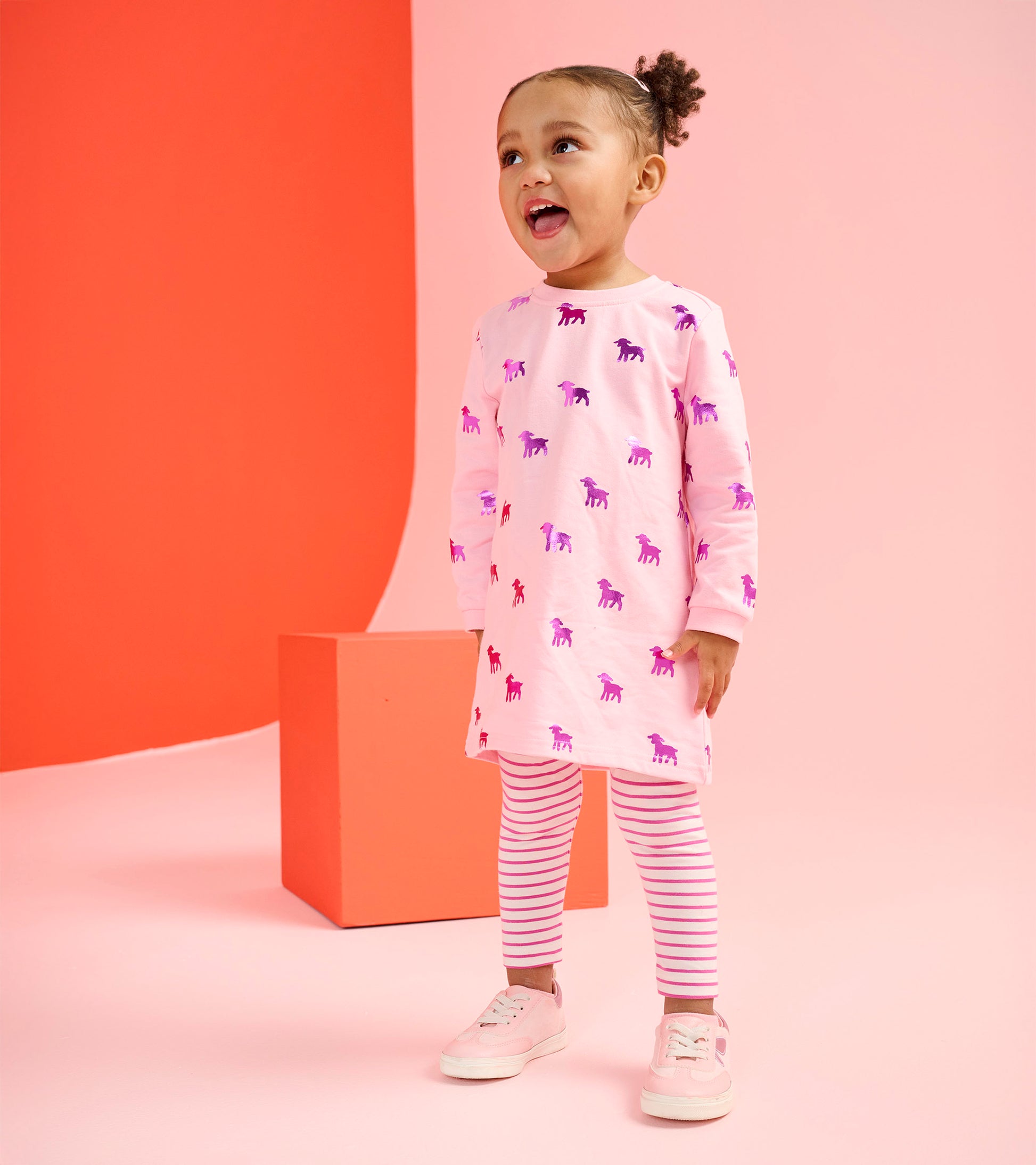 Baby Toddler Girls Lamb Silhouette Dress and Legging Set