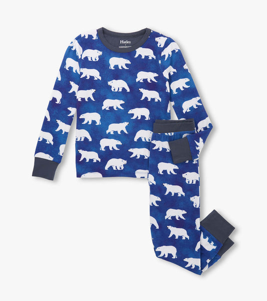 Pyjama en bambou – Ours polaires sur fond bleu de minuit