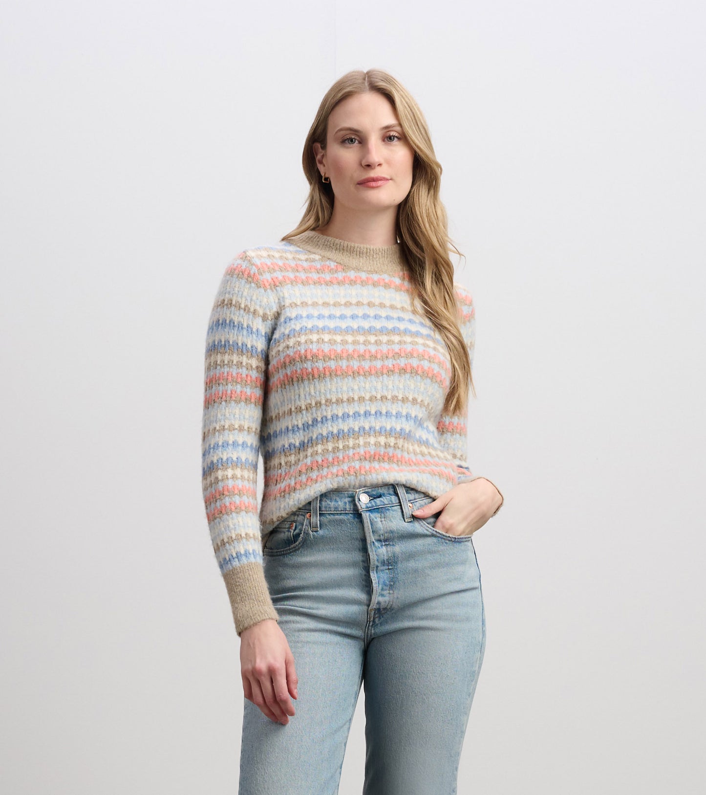 Pull tout-aller pour femme – Rayures de bulles