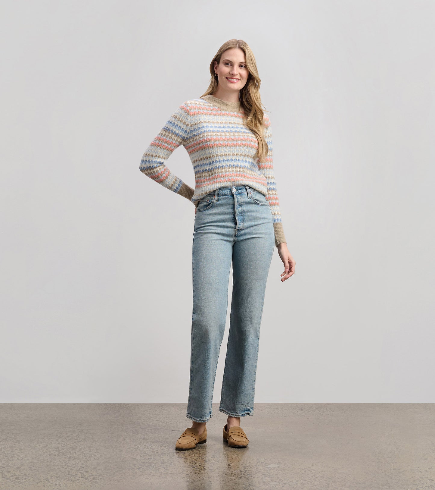 Pull tout-aller pour femme – Rayures de bulles