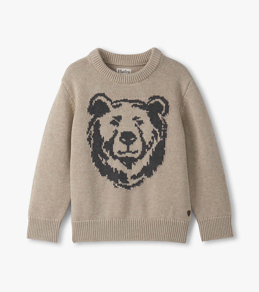 Pull à encolure ronde – Ours sur fond avoine