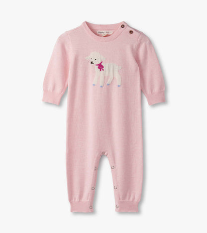 Baby Girls Sweet Lamb Sweater Romper