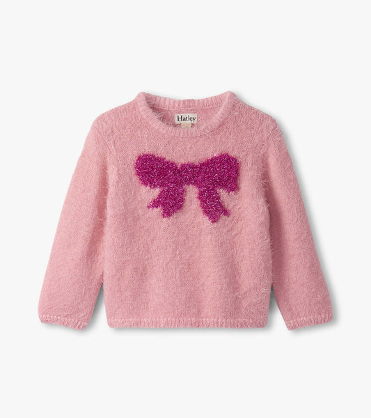 Baby & Toddler Girls Shiny Bow Furry Sweater