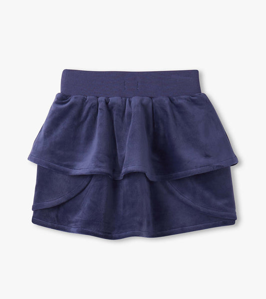 Girls Patriot Blue Velour Skirt