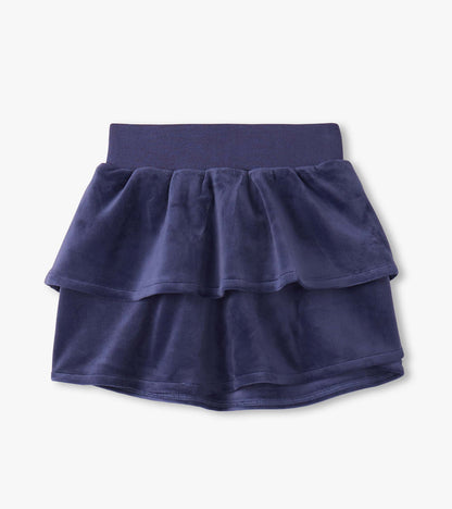 Girls Patriot Blue Velour Skirt