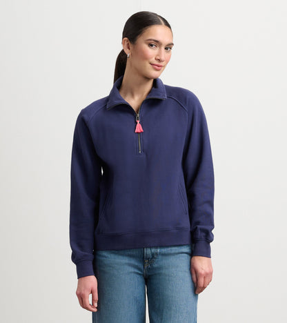 Mock Neck Pullover - Patriot Blue