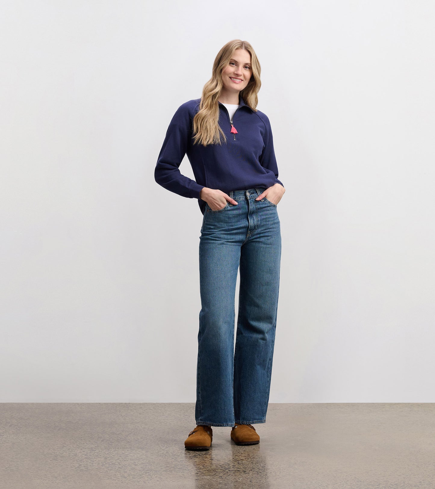 Mock Neck Pullover - Patriot Blue