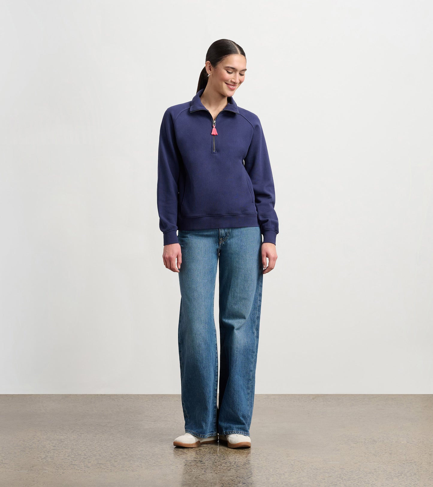 Mock Neck Pullover - Patriot Blue