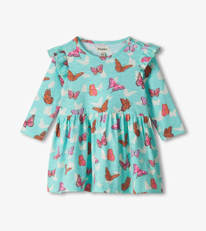 Robe à volants et son legging – Papillons et rayures