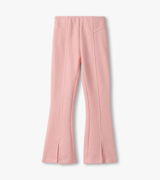 Girls Flamingo Pink Herringbone Bell Bottoms