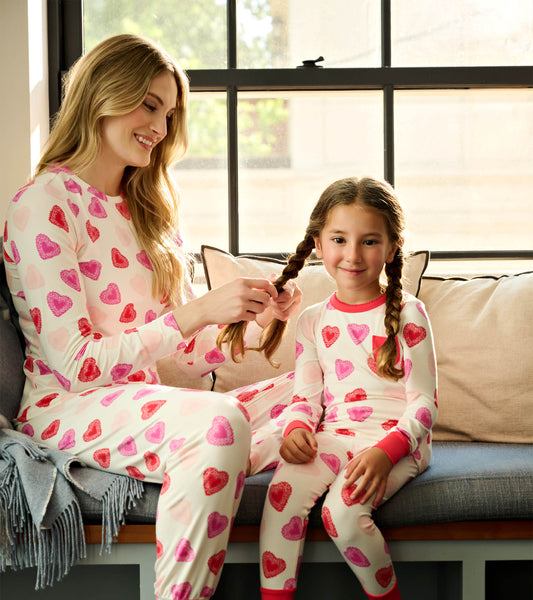 Women's Cut Out Hearts Bamboo Pajama Set