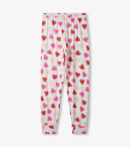 Women's Cut Out Hearts Bamboo Pajama Set