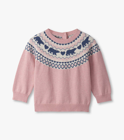 Baby Girls Bear Pull On Sweater Set