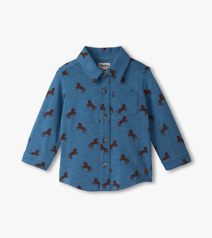 Chemise boutonnée en jersey – Chevaux de ranch