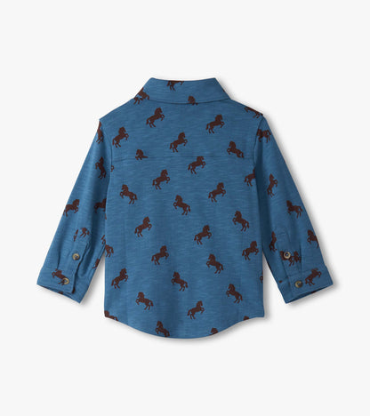 Chemise boutonnée en jersey – Chevaux de ranch