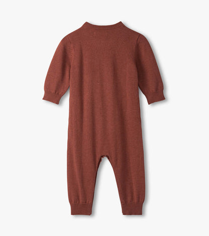 Barboteuse en tricot pour bébé garçon – Étoile de shérif sur fond brun