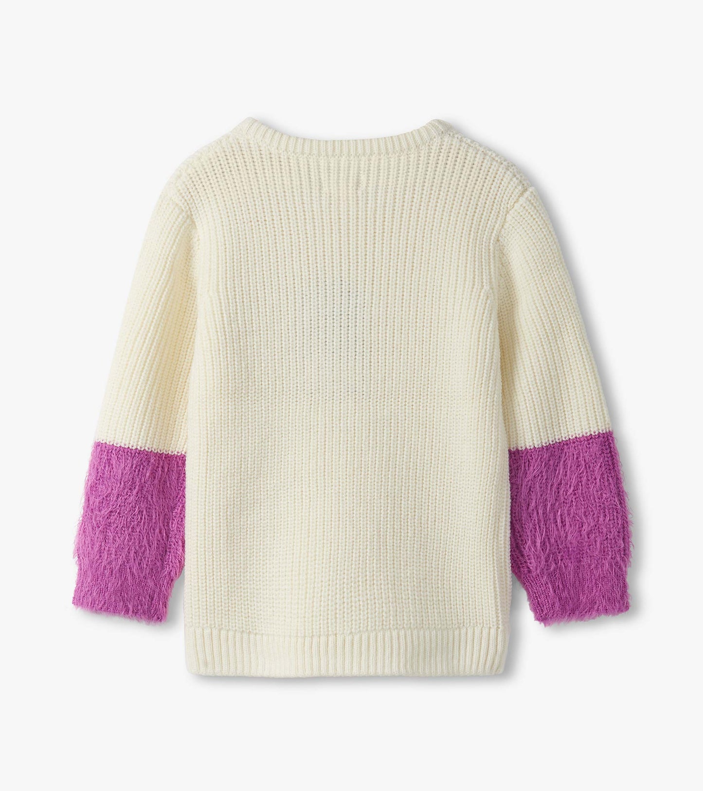 Girls Gold Bow Fluffy Sleeve Sweater