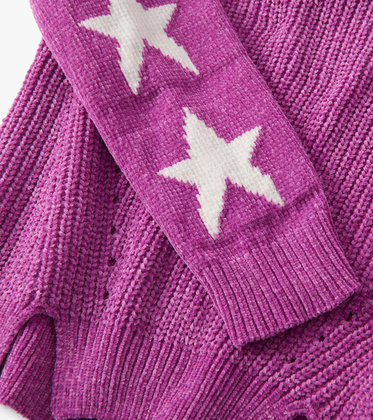 Girls Radiant Orchid Chenille Pullover Sweater