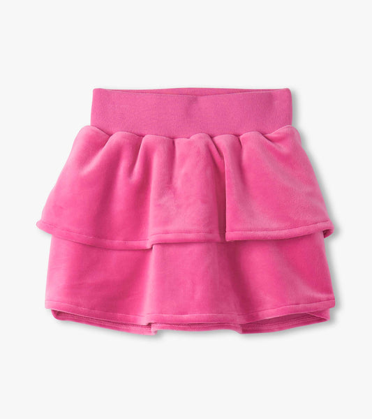 Girls Raspberry Rose Velour Skirt
