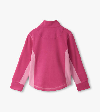 Pull à col montant et glissière au quart – Framboise rosée