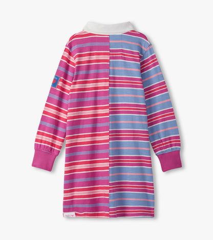 Girls Mixed Stripes Polo Dress