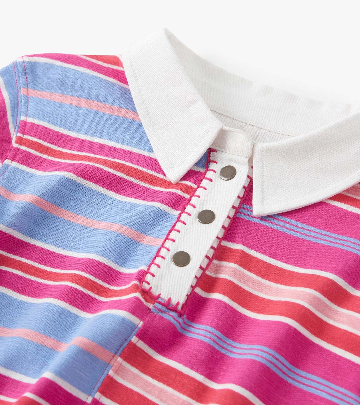 Girls Mixed Stripes Polo Dress